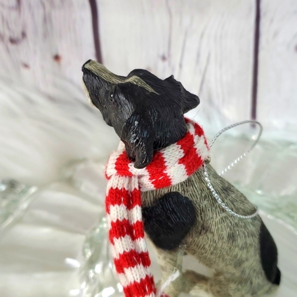 Realistic Winter English Pointer Dog Pup Puppy Resin Christmas Holiday Ornament - Picture 8 of 14